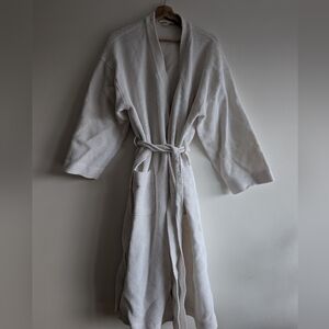 Cozy White Cotton Bathrobe